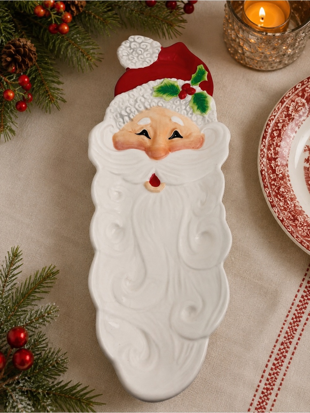 Vintage, Snack Therapy Santa Claus Plate/Server by Fitz and Floyd
